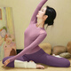 Shuangxiu Beautiful Yoga Wear Suit for Women 2025 New High-end Long-Sleeved Top Pilates Training with Chest Pad Fitness Wear Lilac Top M 100-110