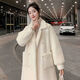 Gu Bing Mink Fur Coat Women's Autumn and Winter New Style Mid-Length Gold Mink Fur Coat White M Recommended 100-115