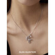 Three Horizontal SUN HUNTER Lace Shimmer Original Multi-Pendant Cross Plain Chain Light Luxurious Clavicle Chain Necklace Multi-Pendant Cross Necklace (Silver)
