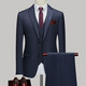 AX Armani groom suit men's three-piece slim wedding dress high-end striped suit striped blue two-piece suit (suit + pants) S