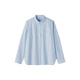 MUJI Women's Cotton Washed Oxford Button Collar Long Sleeve Shirt Women's Shirt Jacket Top 25 Winter Women's Saxon Blue M (160/84A)