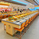 A complete set of commercial self-service rotating small hot pot equipment for boiling, spicy, hot, sushi, and grilling all-in-one rotating small hot pot
