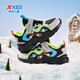 Xtep Children's Shoes Children's Space Element Printed Children's Winter Warm Plush Cotton Shoes Silver/Black 32