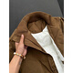 XUANSENTU Brown Stand Collar Bomber Jacket Cotton Jacket Men's Winter Maillard Workwear Cotton Jacket Short American Baseball Uniform HM25590 Brown Cotton Jacket L (Recommended 115-130 Jin Jin equals 0.5 kg)