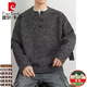 Pierre Cardin cardigan men's 2025 autumn and winter new Henry collar high-end casual cold-proof and warm outer sweater for men light gray M
