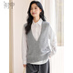 Chushen Spring and Autumn 100% Pure Wool Sweater Knitted Vest Women's Fashion V-Neck Versatile Stacked Sweater S53Y119