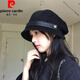 Pierre Cardin French imported quality corduroy fisherman hat for women 2025 new autumn and winter versatile beret for cycling to show temperament red M (56-58cm)