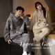 Mrs. Slee Sleep TIGHT couple pajamas winter women's lamb velvet thickened hooded zipper men can be worn outside winter home clothes LYR1243-women's L