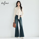 
Evely Jiang Xin endorses basic silhouette V-neck streamer shoulder-covered pleated cuffs pearl button fashion top 2025 autumn suit warm velvet white M 105-115Jin [Jin equals 0.5 kg]