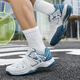 Brand genuine counter badminton shoes men's shoes women's shoes new shock-absorbing breathable sports shoes lightweight net 9107 white light blue 41