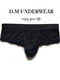 DM men's underwear low waist sexy ice silk thin breathable transparent T pants single thong thong sexy high elastic protrusion black XL