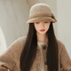 Catman Hat Women's Autumn and Winter Fashion Versatile Basin Hat Wool Winter Warmth British Retro Elegant Fisherman Hat Temperament Hat Khaki 56-59CM