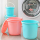 Car wash bucket household plastic bucket with lid children's small bucket art painting water storage bucket blue 3.5L bucket + lid
