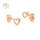 Chow Sang Sang 18K Color Gold Stud Earrings Mint Series Heart Shape Women’s Model 92794E Pricing