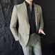 DK brand men's suit suit men's high-end autumn suit Korean version slim formal casual suit three-piece set khaki suit + trousers S