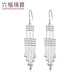 Lukfook Jewelry Platinum 950 Lace Wind Chime CNC Craft Tassel Platinum Earrings Price GJP0012DS 8.43g (including labor cost 1256 yuan)
