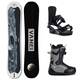 VameI Snowboard Juego De Snowboard Zapatos De Esquí con Fijación Tradicional Juego Completo Tabla De Piso Plana Snowboard para Todas Las Regiones VM72 148cm