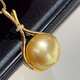 Lanlian quality foreign gold bead pendant round strong light rich gold pearl necklace 925 silver plated 18K gold diamond round beads straight