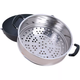 Yusenyi steamer stainless steel integrated basket wok stew pot steaming grid thickened and high grate round electric pot steamer layer steamer 24cm