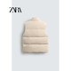 ZARA2025 autumn new product men's slim straight stand collar sleeveless cotton vest 0029440 707 tan S (175/92A)