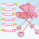 Children's stroller play house girl toy doctor toy simulation stroller with doll 345 strawberry cart + bed system can sleep 35 cm long baby