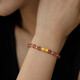 Chow Tai Fook Gold Transport Beads Pixiu Bracelet Women's 3D Hard Gold Pure Gold Good Luck Bracelet for Wife Gift Exquisite Box Garnet 2 Gold Beads