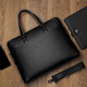 COW briefcase first layer cowhide large capacity men's handbag horizontal business bag computer backpack C-8626 black