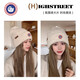 SCOTT GOOSE big head circumference woolen hat for women in autumn and winter, warm and face-friendly small hat, cold hat 2025 new cold-proof ear protection knitted hat, warm rice, one size