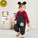 G.DUCKKIDS baby down cotton overalls 90 white duck down children's outer bodysuits for boys and girls thickened warm down cotton pants black penguin zipper on the front 80 cm down filling 32g
