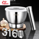 Dijer German imported quality 316 stainless steel garlic pounder, medicine grinder, pounding jar, garlic mortar, household manual beating, large drum shape, extra thick 316 steel, no slag, no powder, upgraded bottom silent