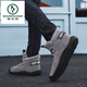 Woodpecker cotton shoes for men in winter warm plus fleece waterproof Martin boots high top shoes for men Korean large size trendy shoes Northeast snow boots men 878 gray is small and needs to be larger one size shot 40