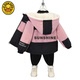 G.DUCKKIDS boys winter coat warm velvet hooded jacket girls autumn and winter Korean letter print thickened loose cotton coat back diagonal zipper velvet jacket black 100 cm suitable for 90-100cm age 3-4 years old