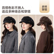 JIUMU Pure Wool Octagonal Hat Autumn and Winter Warm Beret Painter Hat Japanese Pumpkin Hat Newsboy Hat Peaked Hat Women