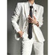 An Chuxia white high-end right shoulder suit for men ins relaxed neutral style handsome minimalist suit jacket for men and women three-piece white suit + white shirt + white trousers black L