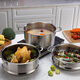 Momscook stainless steel steamer 28cm multi-layer steamer steamer 304 double-layer thickened soup steamer dual-purpose bottom height 14cm 28x14cm double-layer steamer 2 layers 28cm