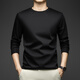 Renaultzer Langarmed T-Shirt Herren 2025 Herbst Neues Festkörper-Basis-Hemd einfacher gelegentlicher oberer Runde Runde Hals Pure Cotton Herbst Herbst