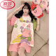 浪莎hellokitty睡衣女2025新款夏季棉短袖薄款大码初中生家居服外穿 Z9928 L