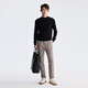 Lilan Light Fashion Men's Cashmere Blended Cardigan Sweater Men's Half Turtle Collar Solid Color Warm Long Sleeve Knitted Sweater Black (1Y) 2XL (180)