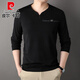 Pierre Cardin Algodón puro Camiseta de manga larga Camiseta en V para hombres 2025 Spring and Autumn New Solid Color Wase Camiseta Casual Dad Top 6998 White M 165 Sugerencia 90-120Jin [Jin equivale a 0.5 kg]
