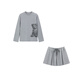 RE VAN Rui Fan new designer style cute puppy sweatshirt and skirt suit RL92403457 light gray XS /34