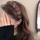 Autumn and winter retro leopard print toothed plush headband for women anti-slip face wash hairpin headband 2025 new high skull headband 1-main picture hot sale 2-piece set reinforced upgraded version