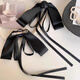 Xiao Panda French gentle rose bow ribbon hairpin half-tied hair on the back of the head 2025 new spring clip feel 4# black ribbon hairband