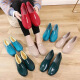 Qisiman's new all-season low-cut shallow mouth rain boots for women, kitchen non-slip waterproof shoes, short-tube women's rain boots, warm water rubber shoes, single shoe style [dark green] one size too small 39