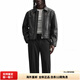 ZARA simple and versatile black men's long-sleeved leather jacket is comfortable and loose black M (180/96A)