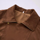 IEF/Aiyifu 2025 Autumn New American Casual Retro Style Commuting Versatile Loose Nubuck Leather Jacket Coffee One Size