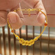 Fuwuzhong's design sense, ancient method, inheritance, gold color, peace and happiness, five emperors' money entwined bracelet, gift, peace and happiness