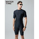 WATERTIME men's swimsuit and trunks one-piece short-sleeved wetsuit men's swimsuit black silver X M