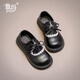 Wuma girls' shoes children's princess shoes 2025 new spring and autumn girls' bow campus soft-soled fashionable small leather shoes