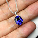 Everlasting Leaf Sapphire Pendant Sterling Silver Light Luxury Single Tanzanite Necklace Pendant Collarbone Simple Temperament With Chain Dz0 10 Carats
