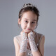 Miaopule white gloves etiquette children's wedding dress gloves princess girls girls performance dance flower girl birthday super elastic five mesh elastic style - white 4-8 years old super elastic